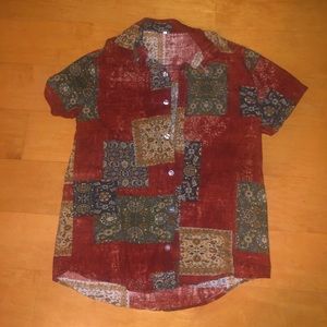 Barely Worn Shein Red Hawaiian Shirt (Size L) Perfect for Summer and Vacation